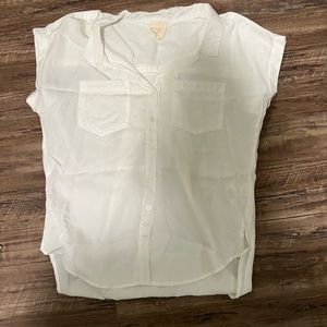 Harper linen white button up